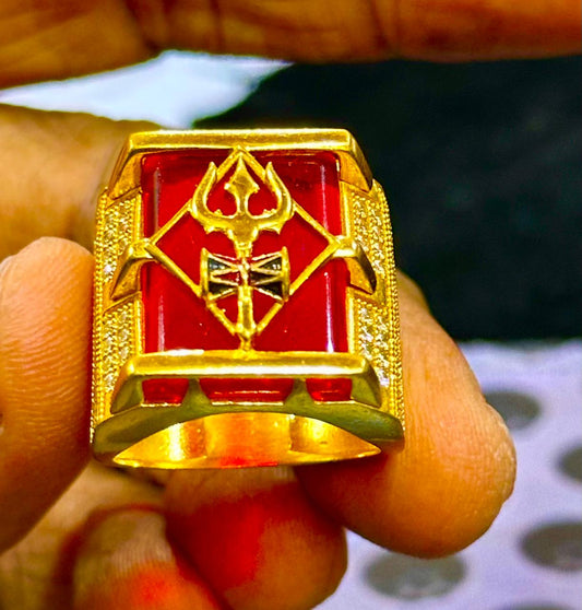 શ્રેષ્ઠ ગોલ્ડ પ્લેટેડ ત્રિશૂલ રિંગ 🧿✨ Real gold plating Ring