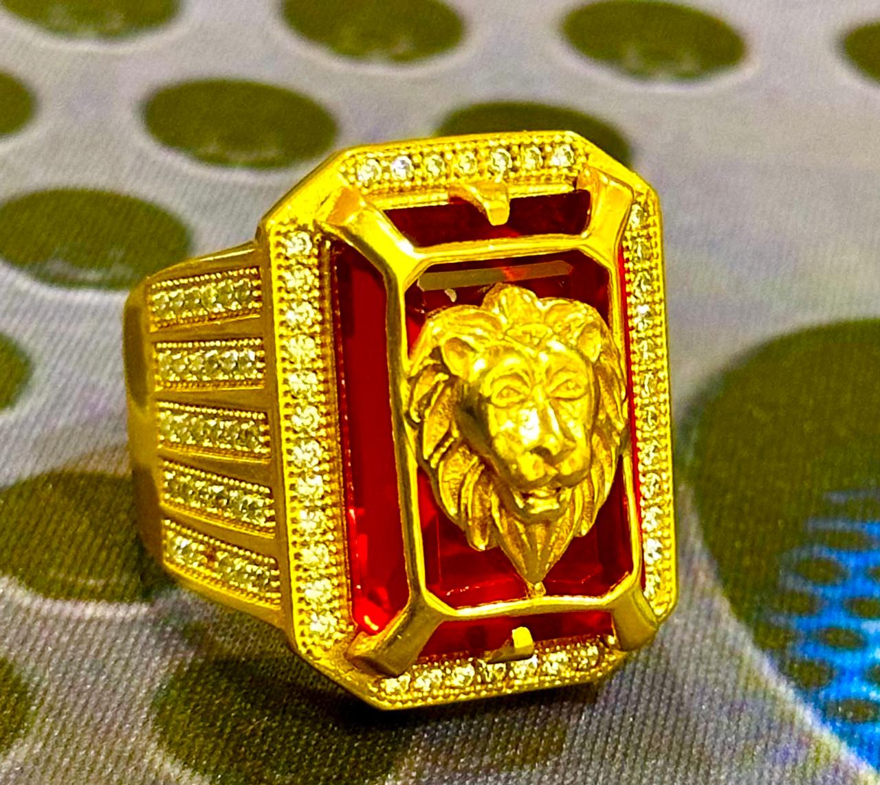 Royal Singh Mukhi Gold Plated Ring 🦁  ગોલ્ડ પ્લેટેડ સિંહ મુખ રિંગ