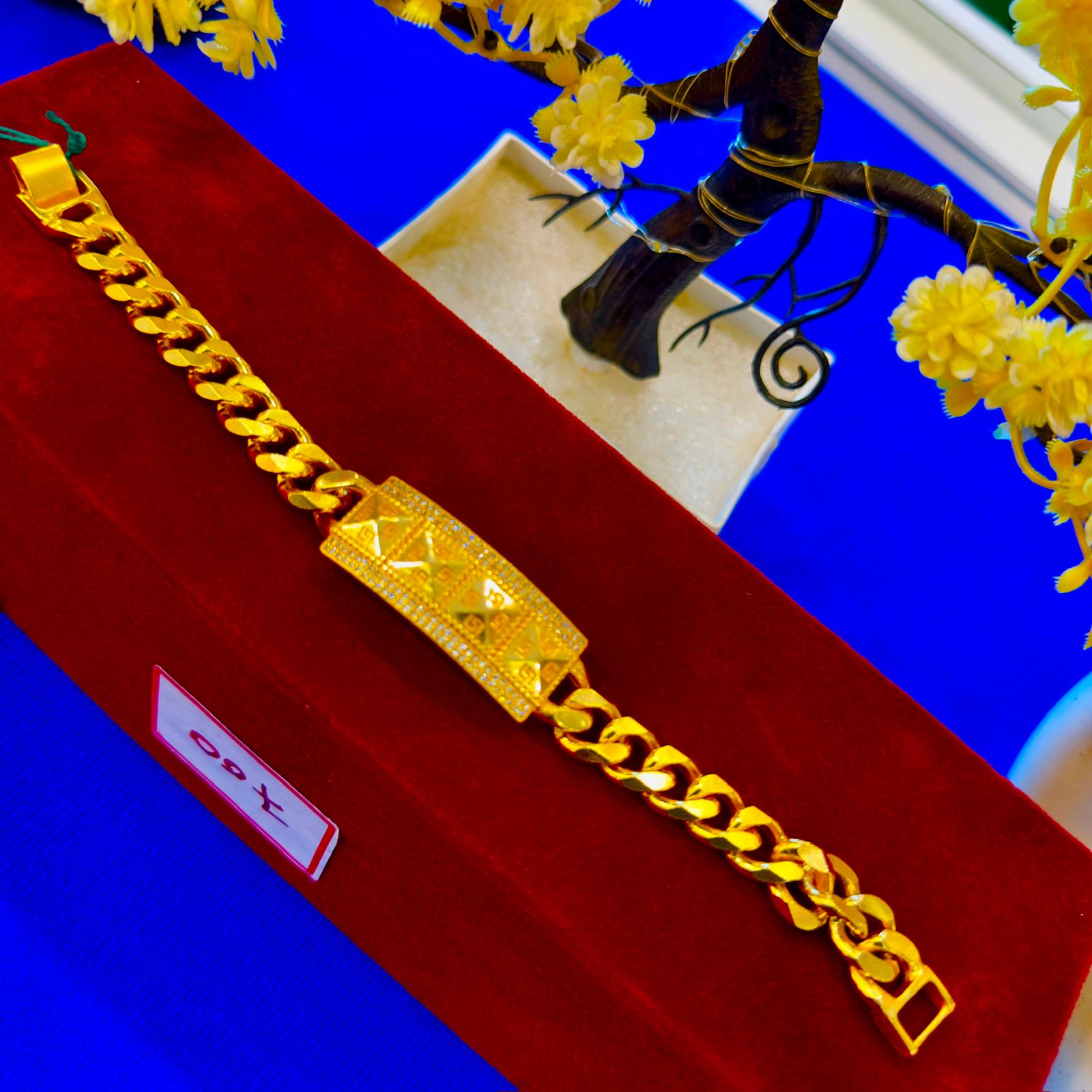 ✨ Royal IGP Gold Plated Bracelet with Designer Plate – 12 મહીનાની વોરંટી | Stylish & Durable | Unisex